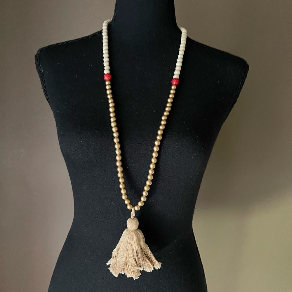 Boho Beaded Tassel Necklace